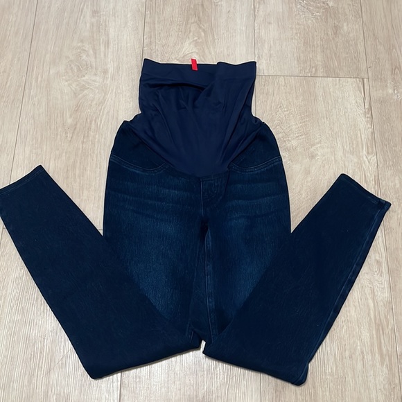 SPANX Mama Ankle Jean-ish Seamless Maternity Leggings, SIZE XSMALL TWILIGHT RISE - Picture 6 of 9